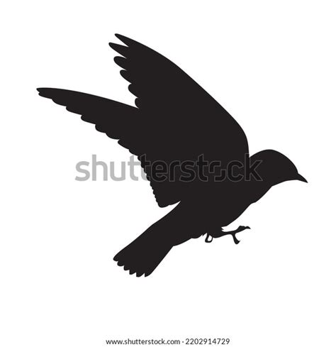 Black Silhouette Flying Bird Stock Vector (Royalty Free) 2202914729 ...