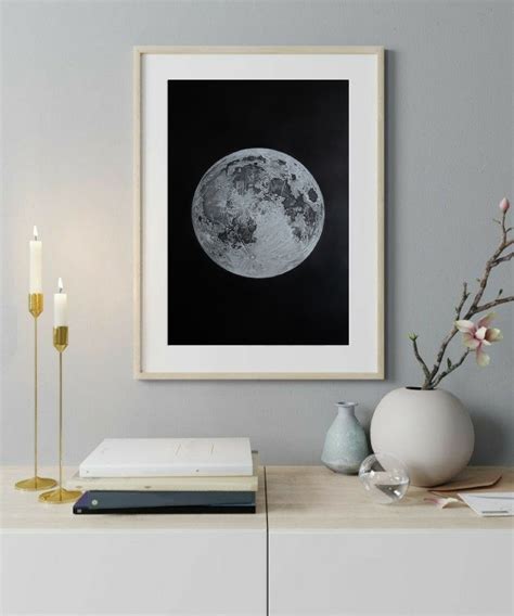 Original Moon Crater Drawing Fine Art America Full Moon - Etsy