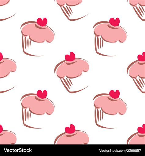 Tile cupcake pattern or wallpaper background Vector Image