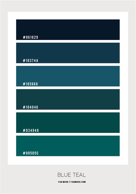 Blue Teal Colour Scheme – Colour Palette #105 | Teal color schemes ...