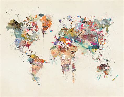 World Map Watercolor Painting by Bri Buckley | Pixels