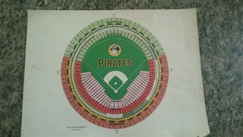 Three Rivers Stadium seating chart 1970 vintage Pittsburgh memorabilia ...