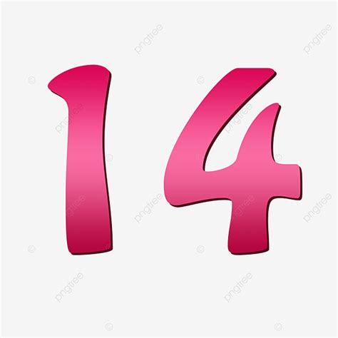 Numbers 14 Clipart PNG Images, Number 14, 14, Number, Arractive Number ...