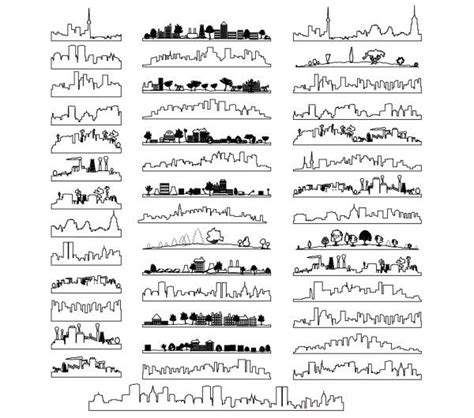 City outline and silhouette design vector - Vector Silhouettes free ...