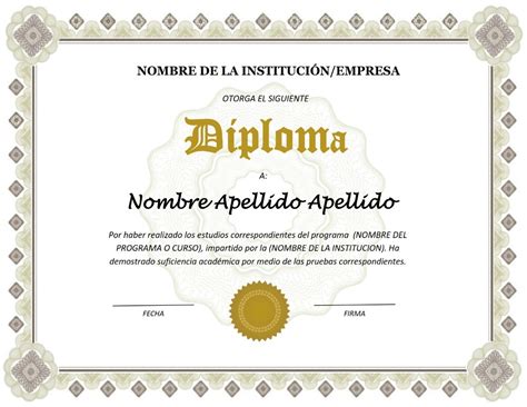 Descargar Plantillas De Word Diplomas Diploma Certificado Plantilla ...