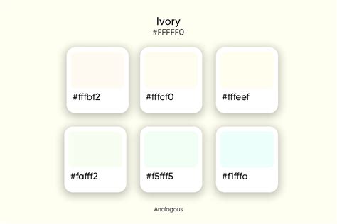 Ivory Colour Chart