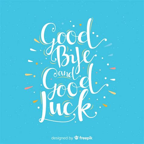 Free Vector | Goodbye and good luck lettering background