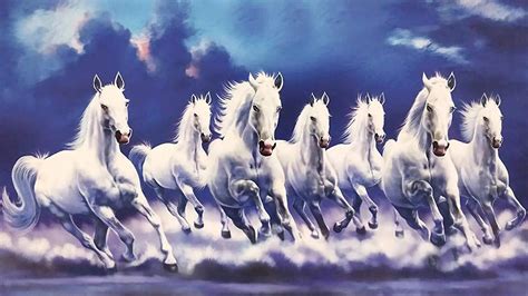 seven horses painting ,horse painting vastu ,7 running horses ,running ...