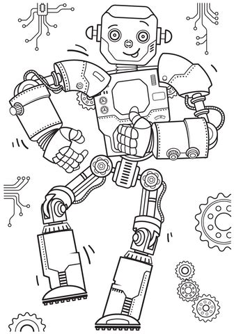 Dancing Robot coloring page | Free Printable Coloring Pages