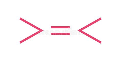 Less Than Greater Than and Equal Symbol in Mathematics. Inequality ...