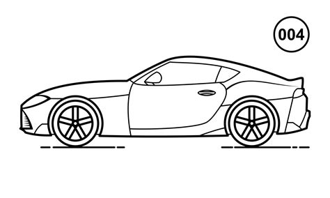 Sports Car Outline Drawing