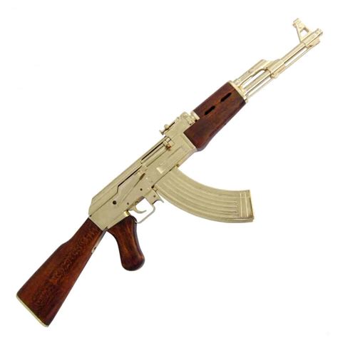 Non Firing Russian AK47 Gold Finish Assault Rifle Gun Prop Replica in ...