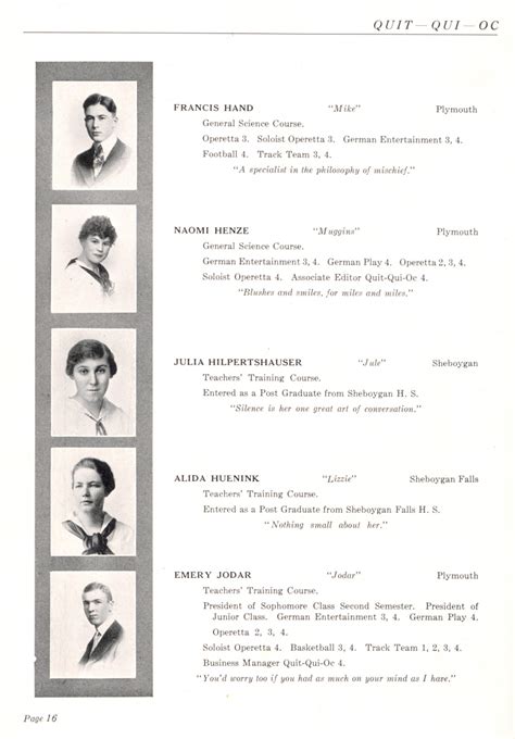 Page 16, 1916 Plymouth High School Yearbook