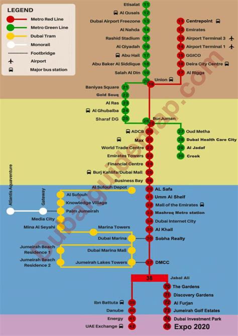 New Dubai Metro Green Line Map 2020