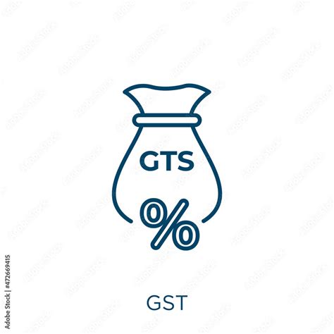 gst icon. Thin linear gst outline icon isolated on white background ...