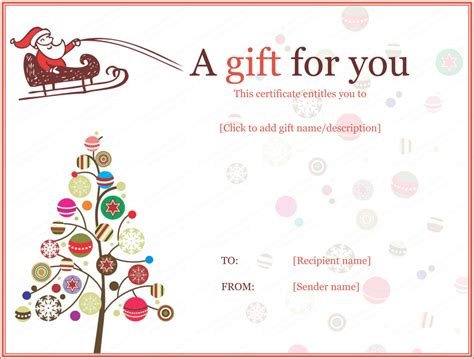 Jolly Simple Christmas Gift Certificate Template