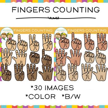 Fingers Counting Clip Art by Whimsy Clips | Teachers Pay Teachers