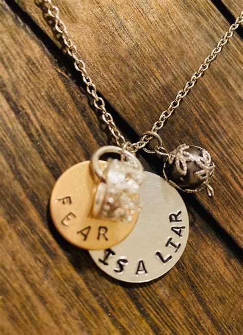 Hand made inspirational jewelry. Fear is a liar #jewelry #etsy # ...