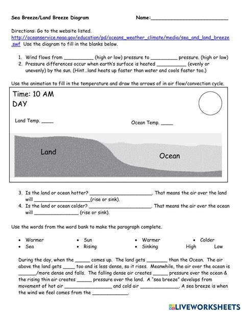 Sea Breeze And Land Breeze | Class 7 Science | PW - Worksheets Library