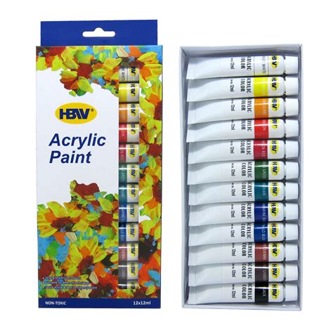 "HBW", ACRYLIC PAINT 12 COLORS (12ml) - HBW