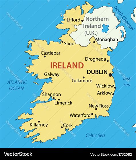 Republic of ireland - map Royalty Free Vector Image