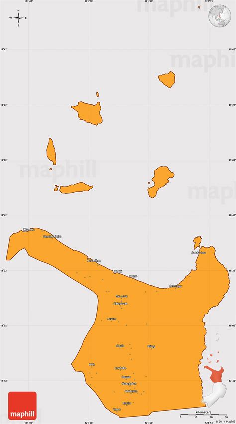 Political Simple Map of Cagayan, cropped outside