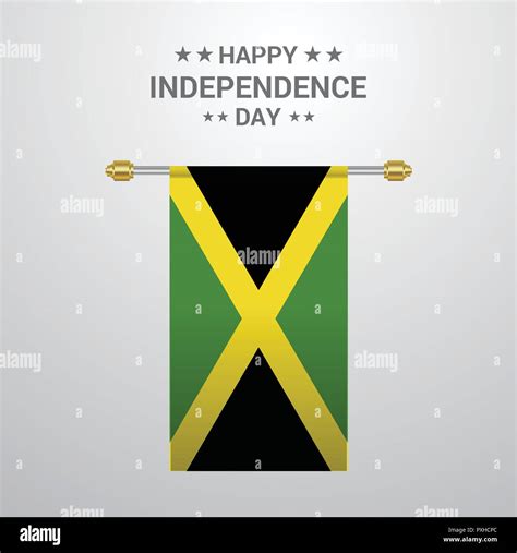 Jamaica Independence day hanging flag background Stock Vector Image ...