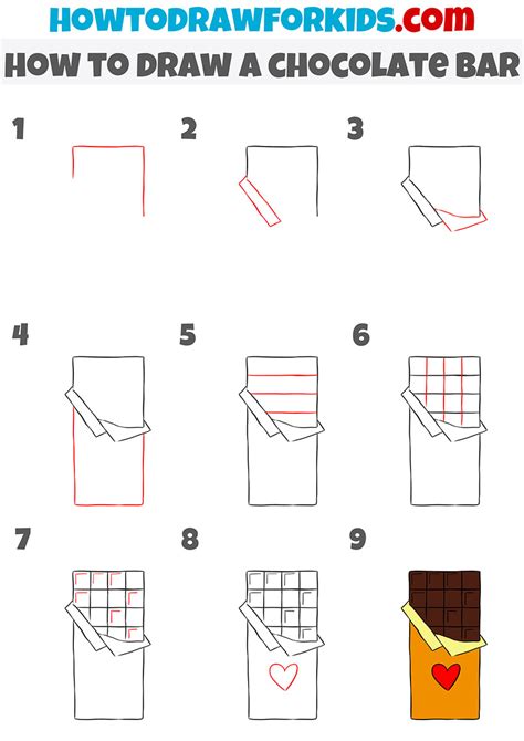 How to Draw a Chocolate Bar - Easy Drawing Tutorial For Kids