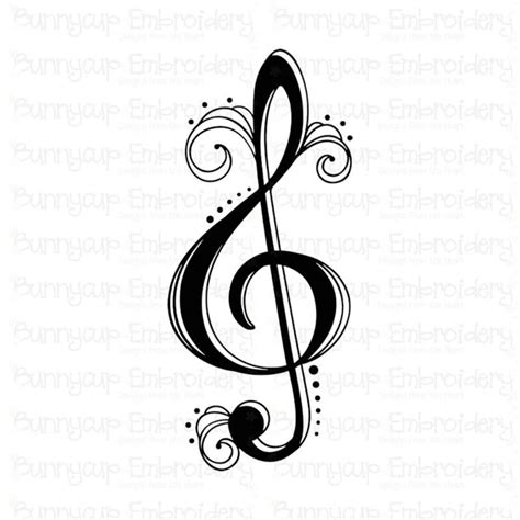 Music SVG Treble Clef Clipart and SVG Personal and Small Business Use ...