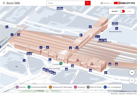 Basel Main Train Station: interactive station map [web version linked ...