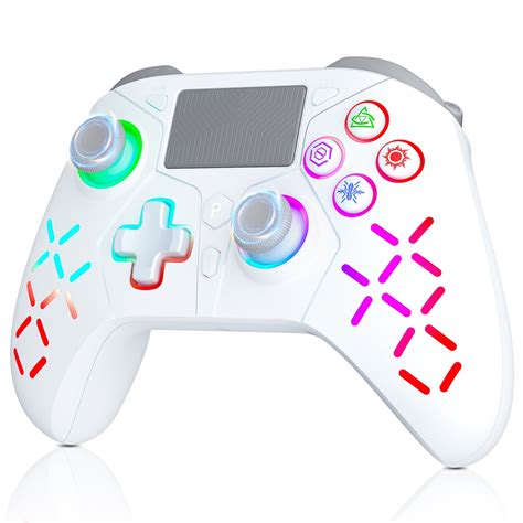 Wireless Controller for PS4 with RGB LED Light Compatible with ...