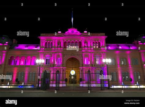 Casa Rosada by night (Pink House) Presidential Palace of Argentina. May ...