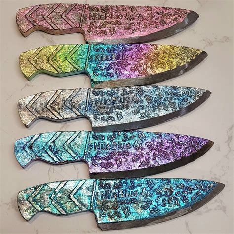 Nile Blue Bismuth Knife in Rainbow Blue Ice Blue Pink or - Etsy