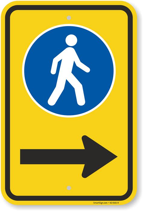 Pedestrian Crossing Sidewalk Sign With Arrow, SKU: K2-0161-R