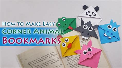 DIY Cute Animal Bookmarks: How to make Cute Animal Corner Bookmarks ...