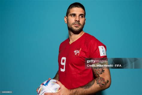 Aleksandar Mitrovic of Serbia poses during the official FIFA World ...