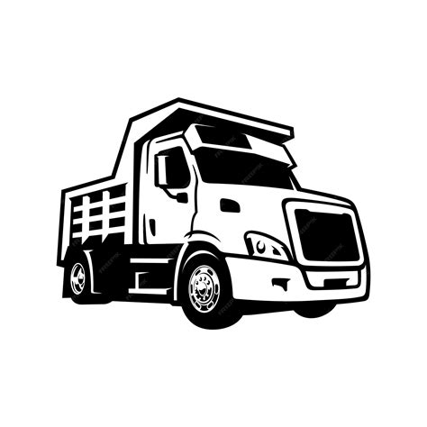 Premium Vector | Dump truck illustration icon and logo vector