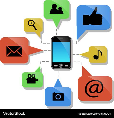 Mobile phone and its features Royalty Free Vector Image