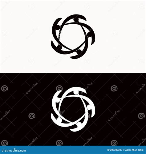 Black and White Circle Vector Logo Template Stock Vector - Illustration ...