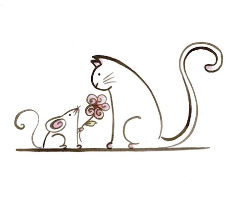 Cat and Mouse Drawings