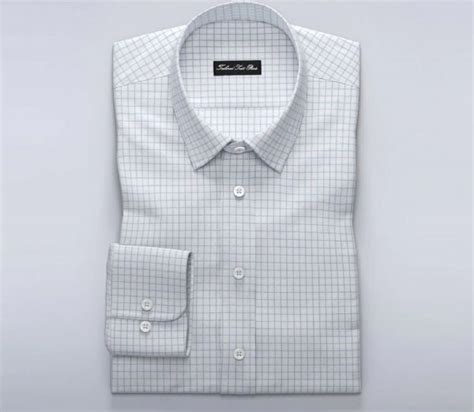 White And Light Blue Checkered Shirt - Tailored Suit Paris