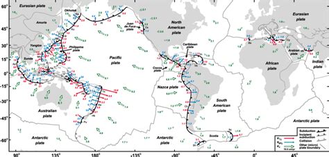 Global map illustrating the major subduction zones on Earth for which ...