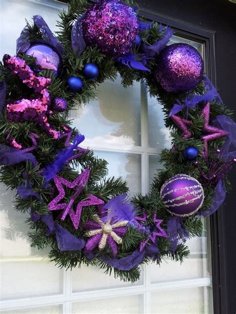 Items similar to Gorgeous Purple Christmas Wreath - ready to ship ...