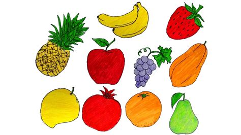 fruits drawing/how to draw fruits/easy drawing for kids/easy drawing ...