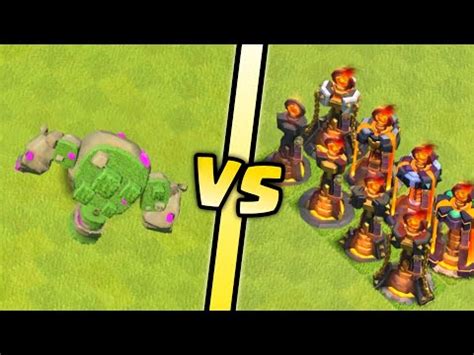 Mountain Golem Versus All Level Inferno Tower 😱 | Clash of Clans - YouTube