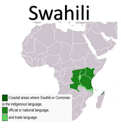 Map of the Swahili Language. - Maps on the Web