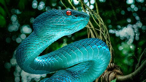 Desktop Wallpaper Blue Viper Snake Reptile Hd Image Picture | The Best ...