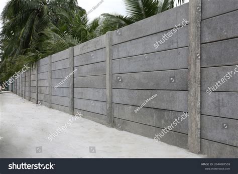 Prefabricated Precast Concrete Fence Consist Panel Stock Photo ...