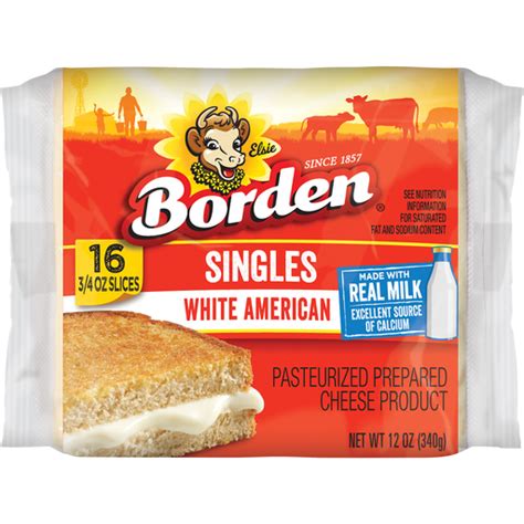 Borden Cheese Singles White American - 16 CT | Casey's Foods