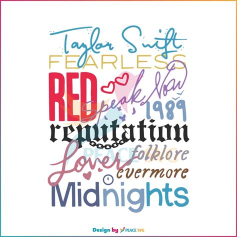 Taylor Swift Albums Taylor Eras Tour SVG Digital Cricut File - PeaceSVG